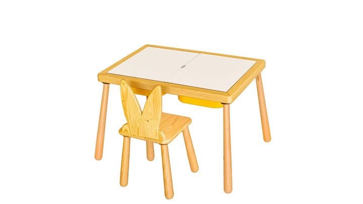 Gyerekasztal székekkel Table and Chair - Yellow-VASBÚTOR