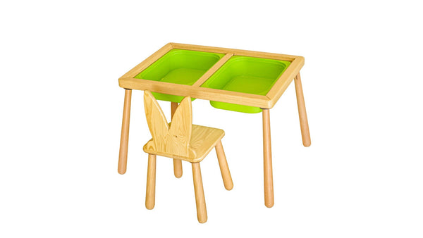Gyerekasztal székekkel Table and Chair - Green-VASBÚTOR