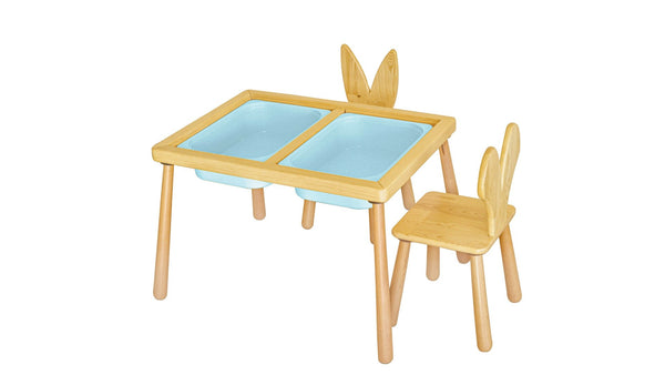 Gyerekasztal székekkel Table and 2 Chairs - Blue-VASBÚTOR