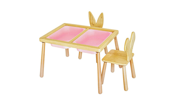 Gyerekasztal székekkel Table and 2 Chairs - Pink-VASBÚTOR