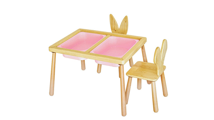 Gyerekasztal székekkel Table and 2 Chairs - Pink-VASBÚTOR