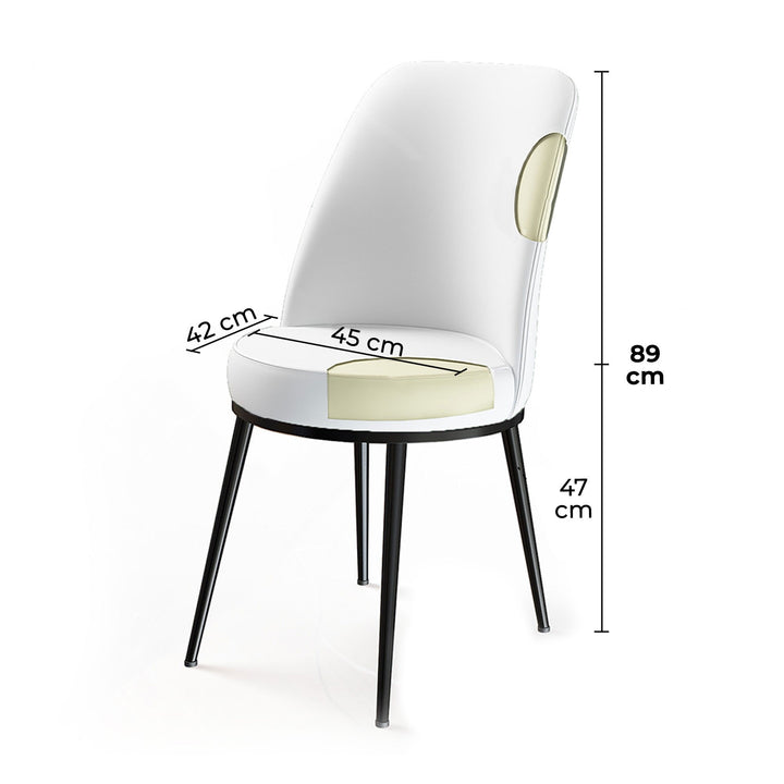 Étkezőszék szett (6 db) Dexa - Cappuccino, Fehér-VASBÚTOR