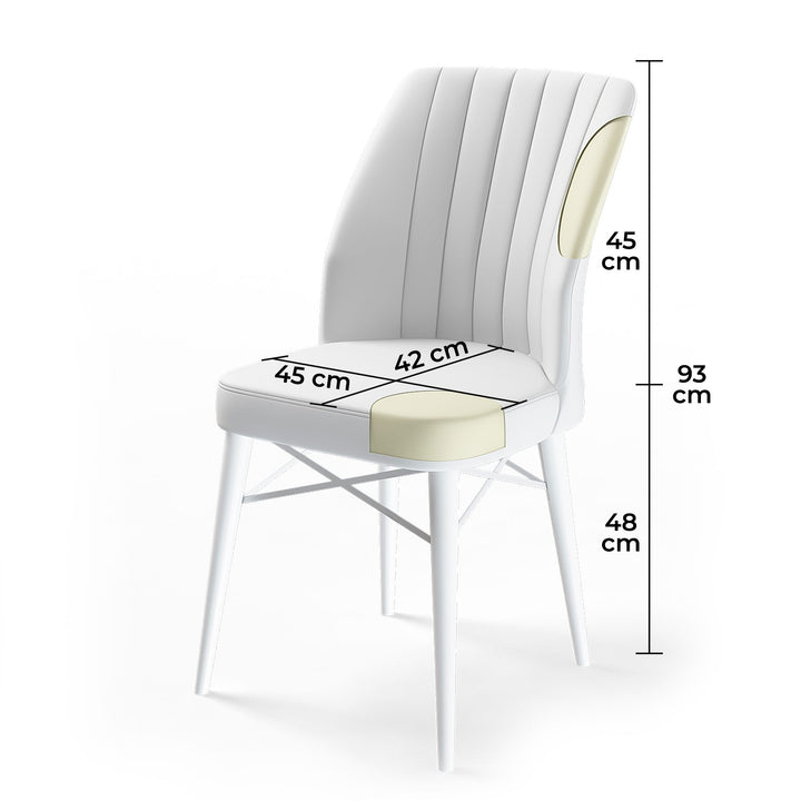 Étkezőszék szett (6 db) Flex - Szürke, Fekete-VASBÚTOR