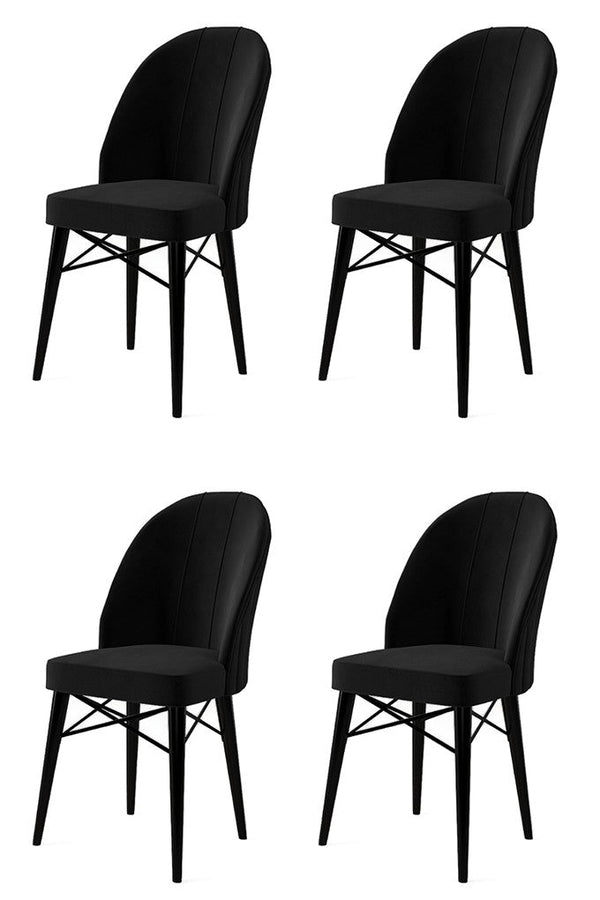 Étkezőszék szett (4 db) Ritim - Fekete-VASBÚTOR