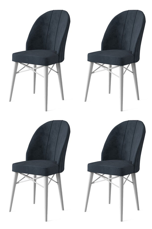 Étkezőszék szett (4 db) Ritim - Antracit, Fehér-VASBÚTOR