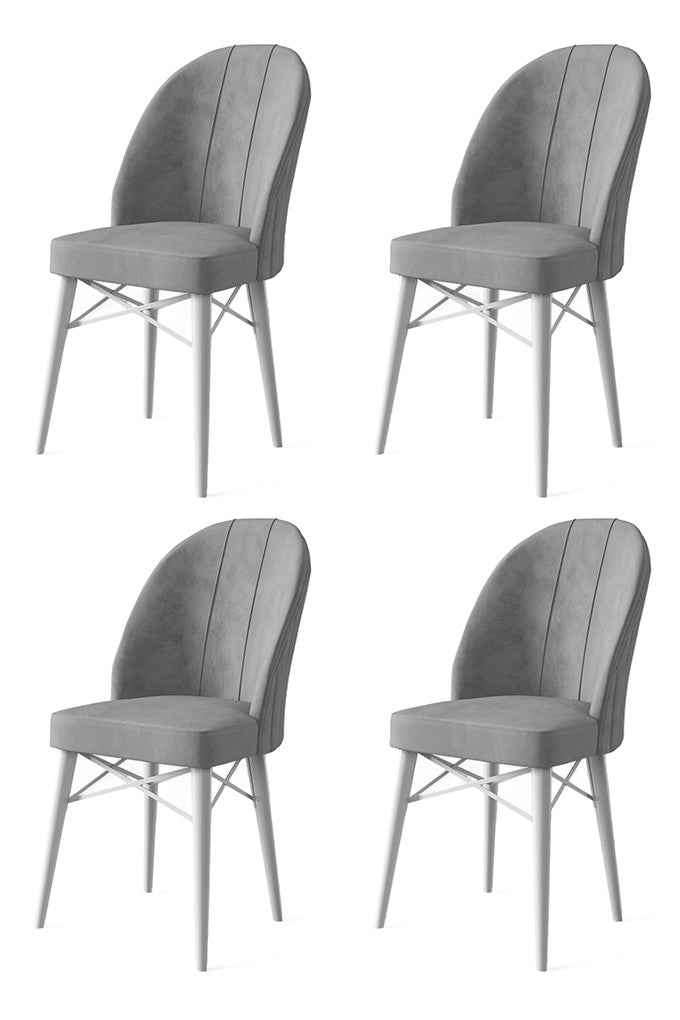 Étkezőszék szett (4 db) Ritim - Szürke, Fehér-VASBÚTOR