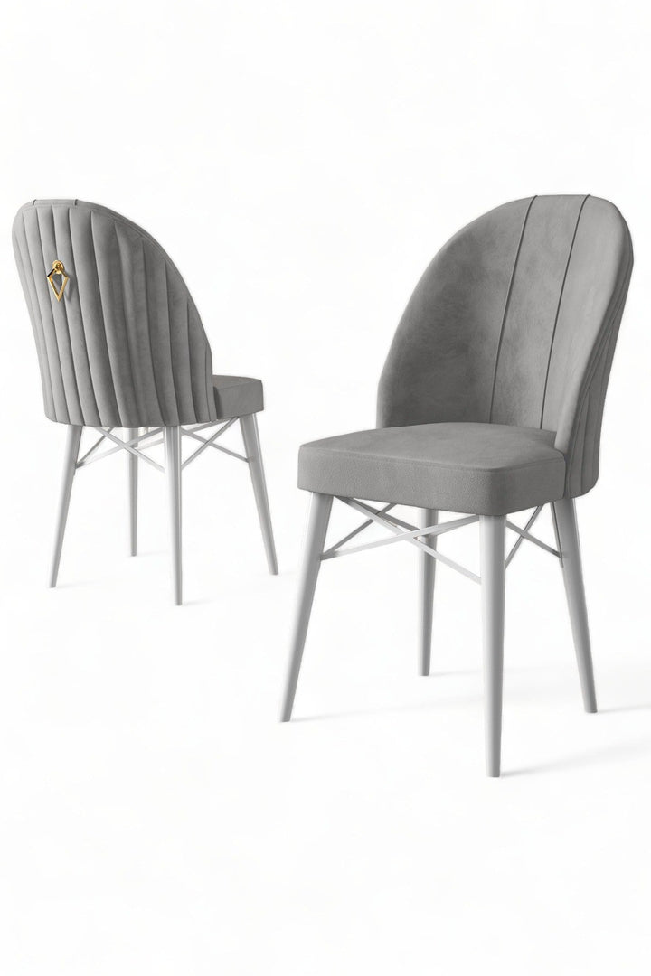 Étkezőszék szett (4 db) Ritim - Szürke, Fehér-VASBÚTOR