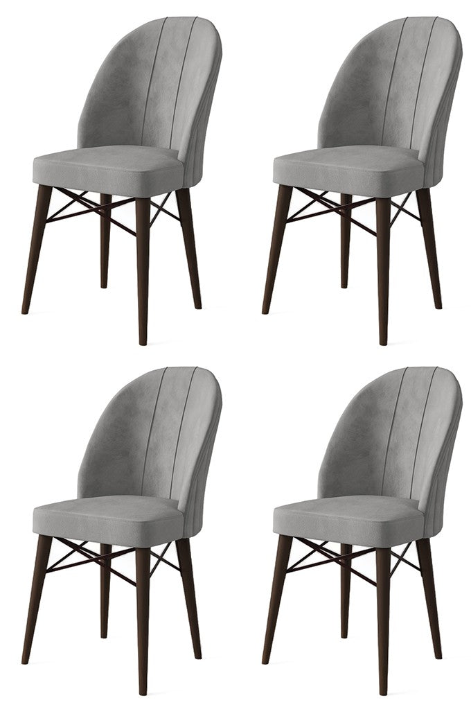 Étkezőszék szett (4 db) Ritim - Szürke, Barna-VASBÚTOR