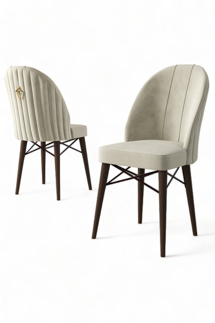 Étkezőszék szett (4 db) Ritim - Krém, Barna-VASBÚTOR