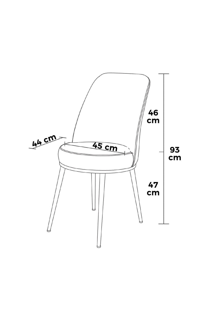 Étkezőszék szett (6 db) Pefa - Szürke, Króm-VASBÚTOR