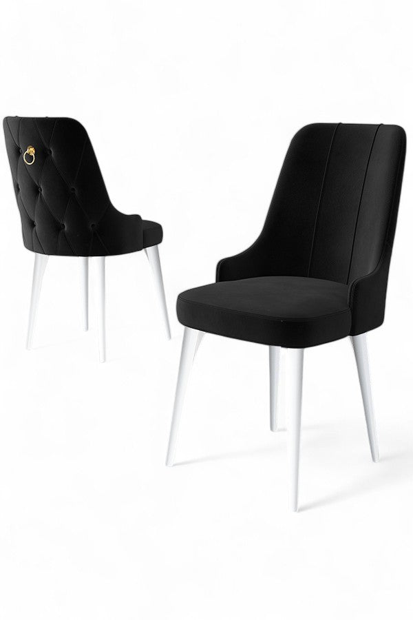 Étkezőszék szett (2 db) Newa - Fekete, Fehér-VASBÚTOR