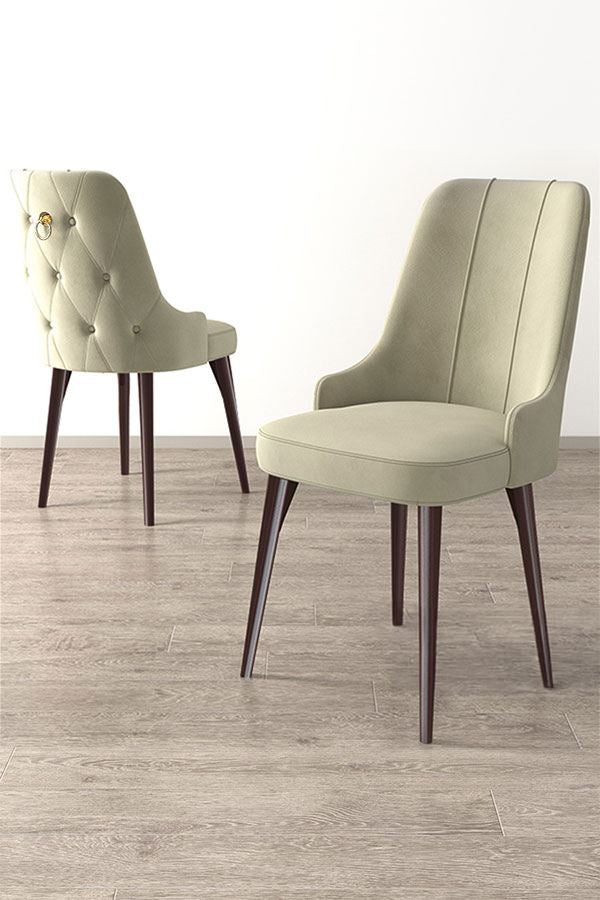 Étkezőszék szett (2 db) Newa - Krém, Barna-VASBÚTOR