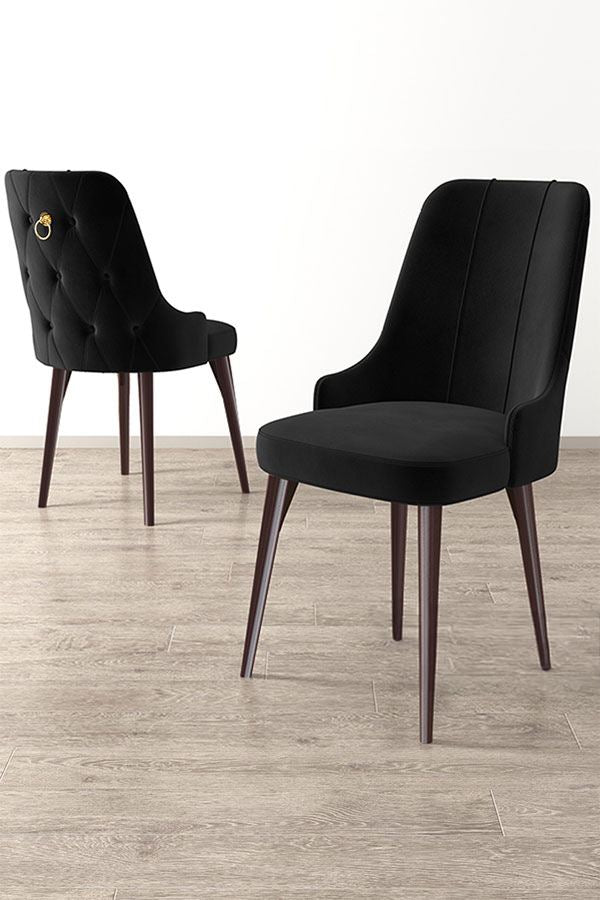 Étkezőszék szett (2 db) Newa - Fekete, Barna-VASBÚTOR