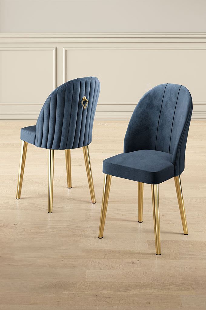 Étkezőszék szett (2 db) Mara - Antracit, Arany-VASBÚTOR