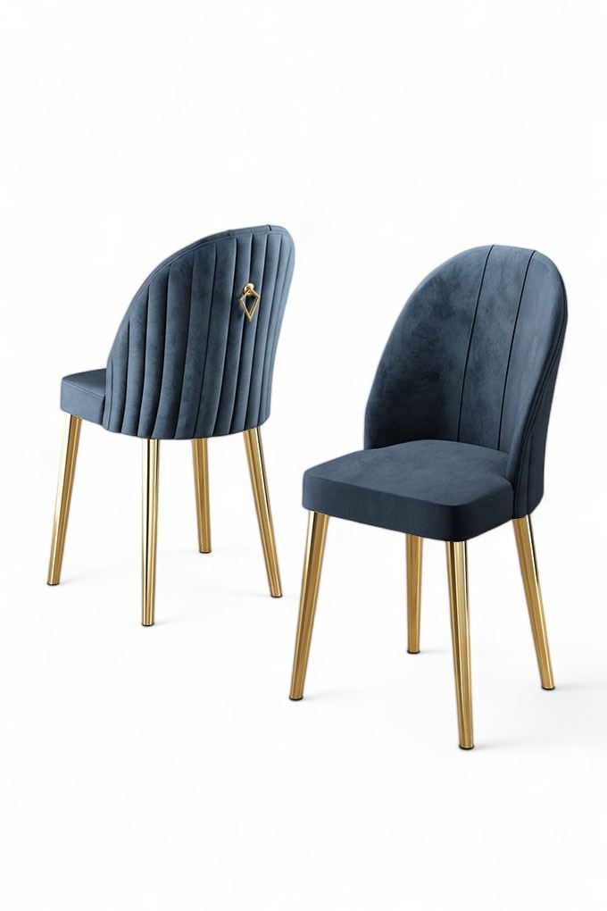 Étkezőszék szett (2 db) Mara - Antracit, Arany-VASBÚTOR