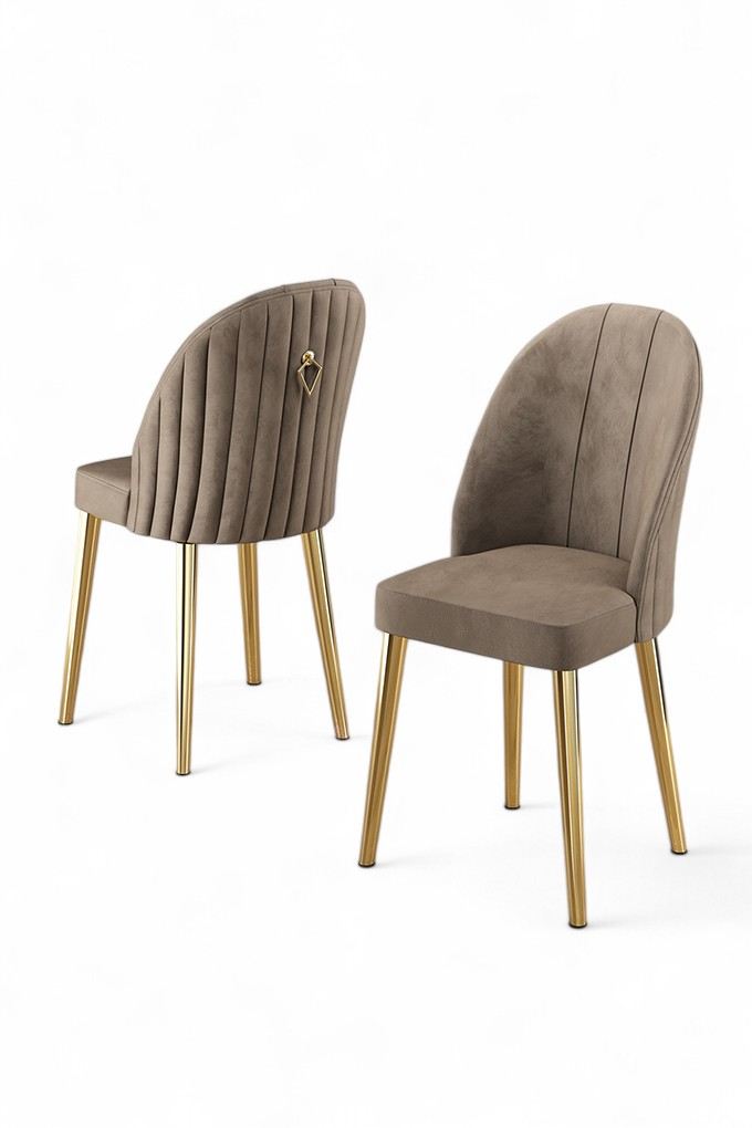 Étkezőszék szett (2 db) Mara - Cappuccino, Arany-VASBÚTOR