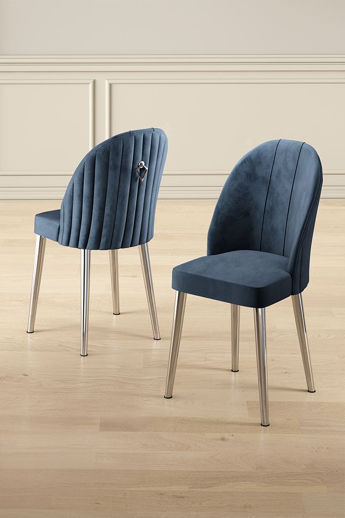 Étkezőszék szett (2 db) Mara - Antracit, Króm-VASBÚTOR