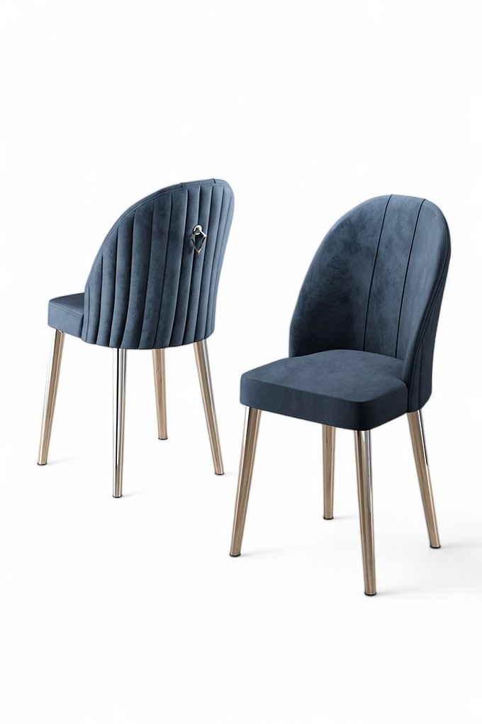 Étkezőszék szett (2 db) Mara - Antracit, Króm-VASBÚTOR