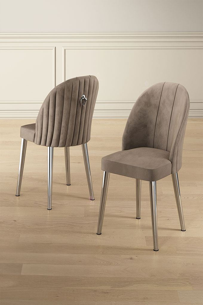 Étkezőszék szett (2 db) Mara - Cappuccino, Króm-VASBÚTOR