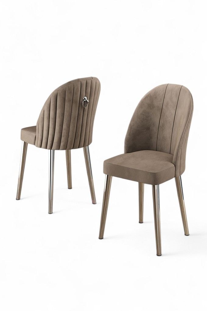 Étkezőszék szett (2 db) Mara - Cappuccino, Króm-VASBÚTOR