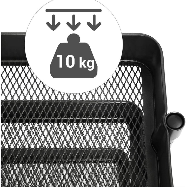 3 szintes tárolókocsi, gurulókocsi, fekete-VASBÚTOR