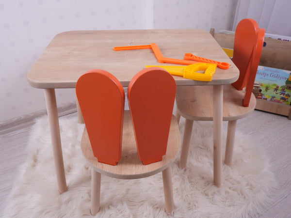Gyerekasztal székekkel Bunny Two Chair Set - Orange, Brown-VASBÚTOR
