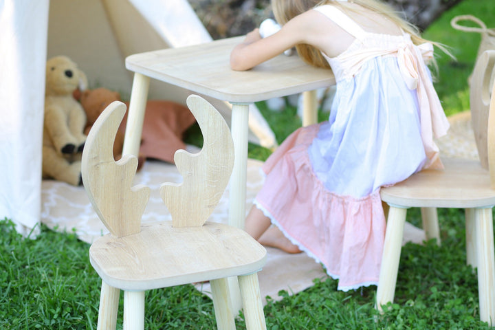 Gyerekasztal székekkel Deer Two Chair Set - Brown-VASBÚTOR