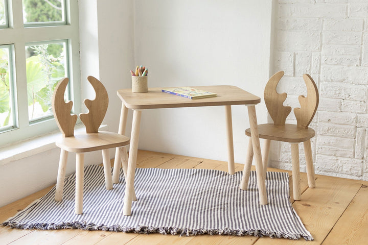 Gyerekasztal székekkel Deer Two Chair Set - Brown-VASBÚTOR