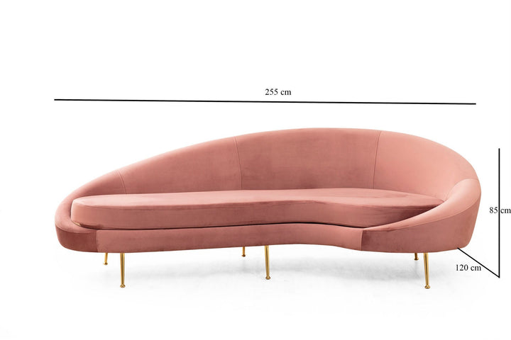 3 személyes kanapé Eses Jobbos - Pink-VASBÚTOR