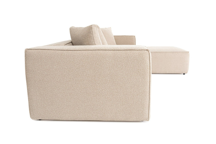 Sarokkanapé Lora (L1-O1-1R-POUFFE ) - Barackszín-VASBÚTOR