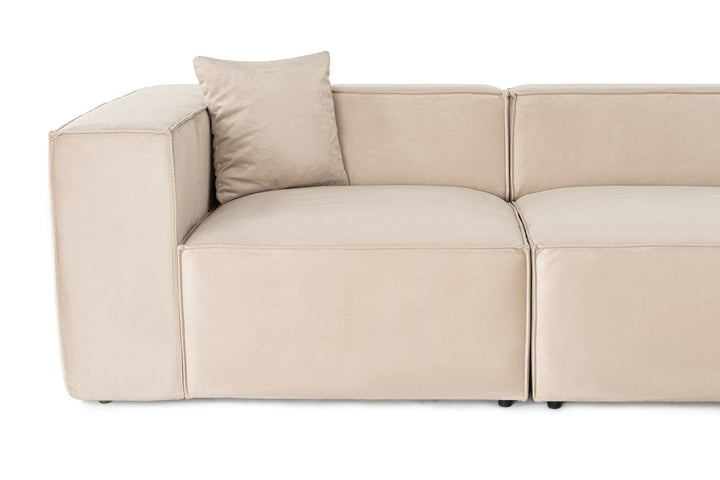 Sarokkanapé Lora (L1-O1-1R-POUFFE ) - Krém-VASBÚTOR