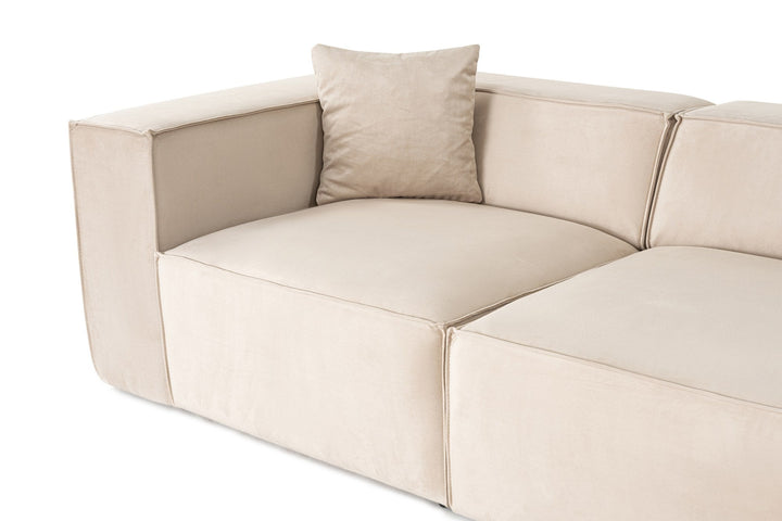 Sarokkanapé Lora (L1-O1-1R-POUFFE ) - Krém-VASBÚTOR