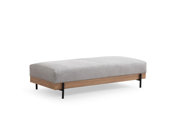 Puha Pad Eti Oak Pouffe - Szürke-VASBÚTOR