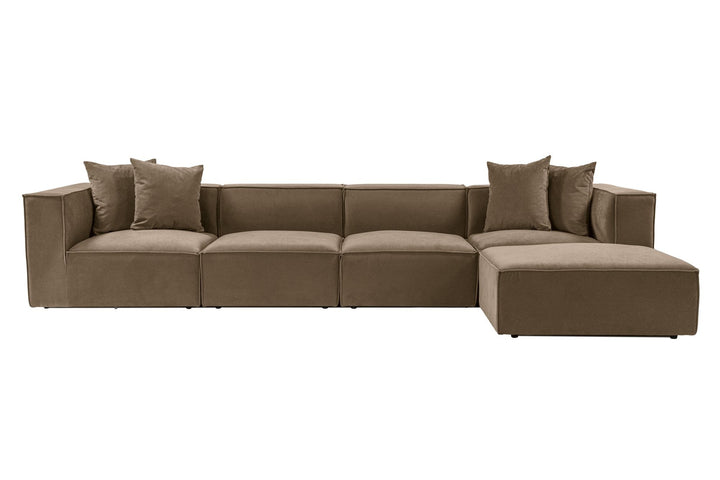 Sarokkanapé Sora (L1-O1-O1-1R-POUFFE ) - Barna-VASBÚTOR