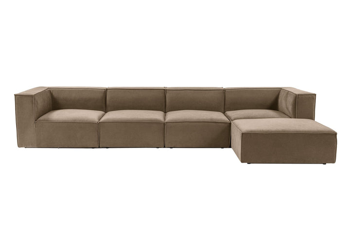 Sarokkanapé Sora (L1-O1-O1-1R-POUFFE ) - Barna-VASBÚTOR
