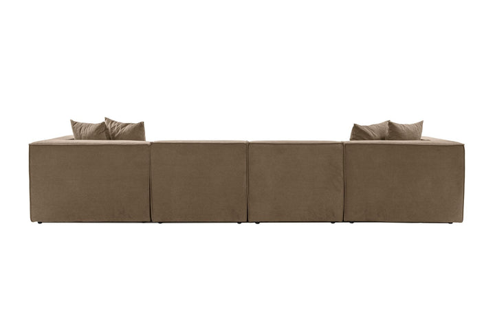 Sarokkanapé Sora (L1-O1-O1-1R-POUFFE ) - Barna-VASBÚTOR