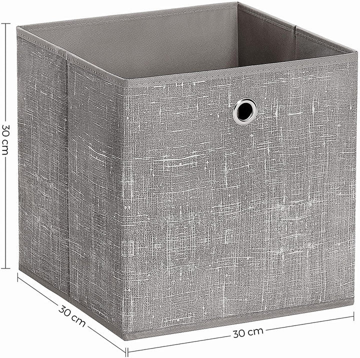 6 db összehajtható tárolódobozok 30 x 30 x 30 cm, Taupe-VASBÚTOR