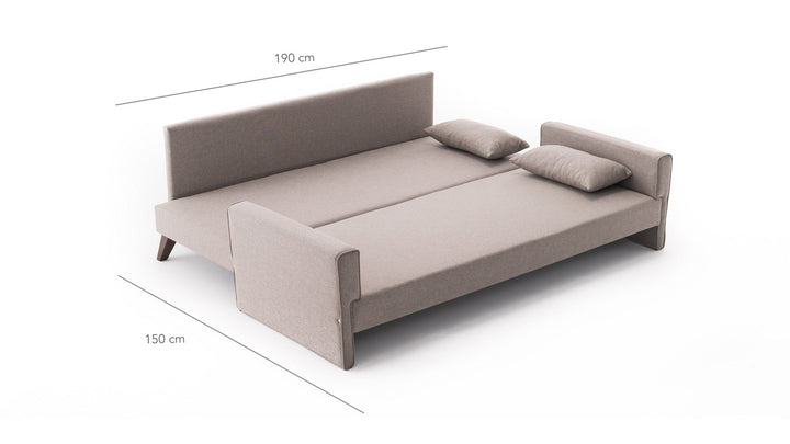 3 személyes kanapéágy Bella Sofa - Krém-VASBÚTOR