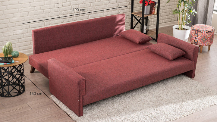 3 személyes kanapéágy Bella Sofa - Bordó-VASBÚTOR