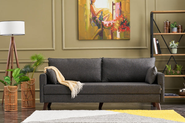 3 személyes kanapéágy Bella Sofa - Antracit-VASBÚTOR