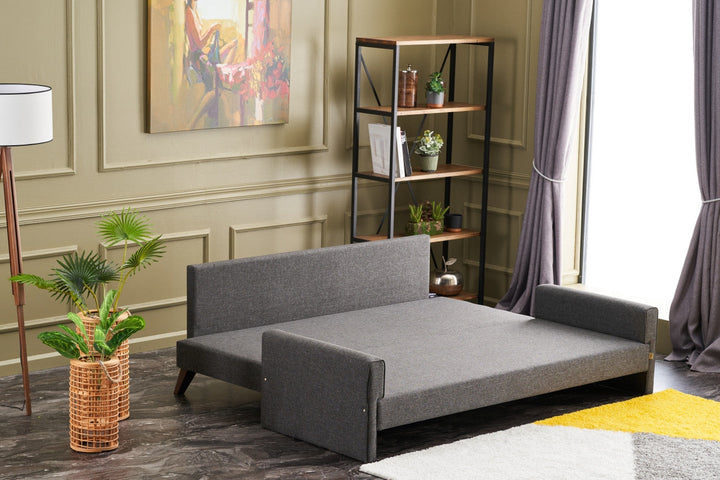 3 személyes kanapéágy Bella Sofa - Antracit-VASBÚTOR