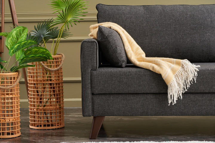 3 személyes kanapéágy Bella Sofa - Antracit-VASBÚTOR