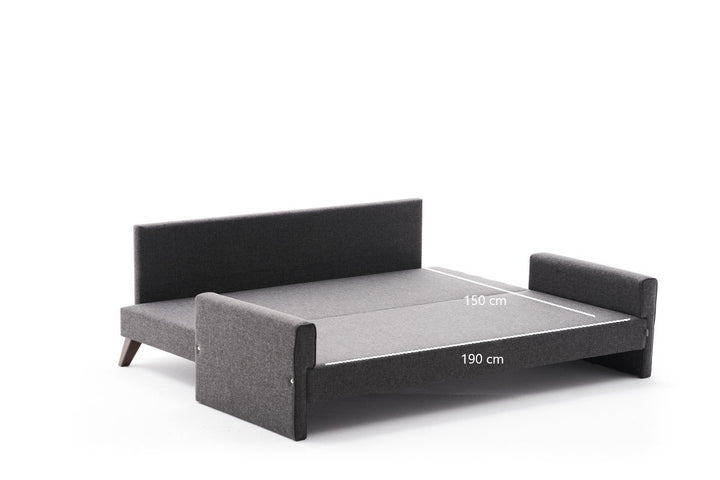3 személyes kanapéágy Bella Sofa - Antracit-VASBÚTOR