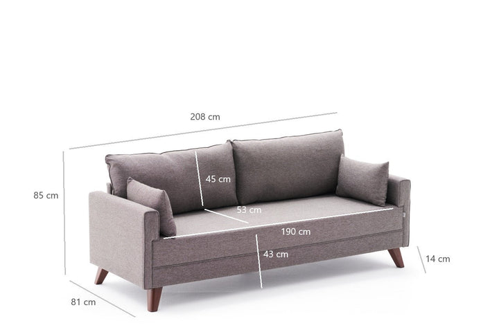3 személyes kanapé Bella Sofa For 3 Pr - Barna-VASBÚTOR