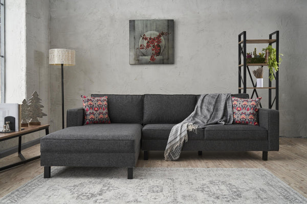 Sarokkanapé Kale Linen Balos - Antracit-VASBÚTOR