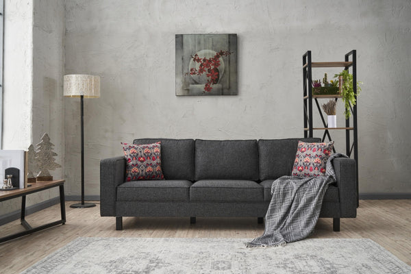 3 személyes kanapé Kale Linen - Antracit-VASBÚTOR
