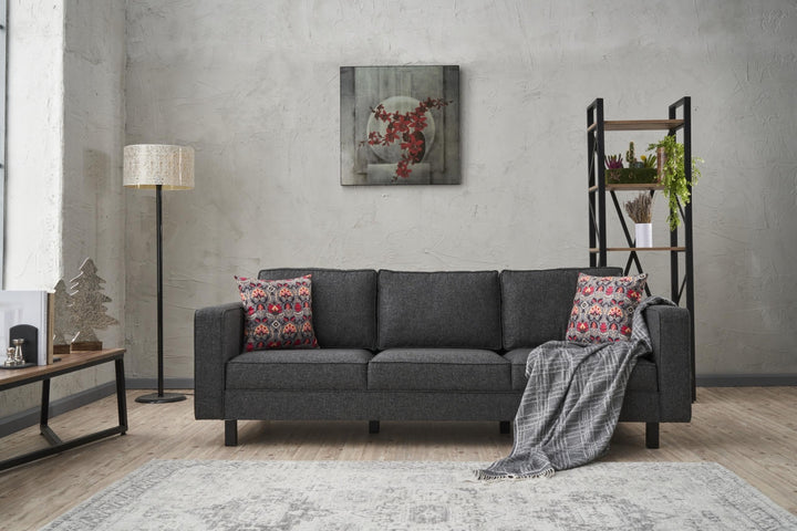 3 személyes kanapé Kale Linen - Antracit-VASBÚTOR