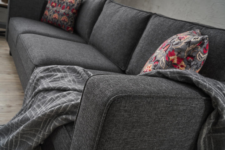3 személyes kanapé Kale Linen - Antracit-VASBÚTOR