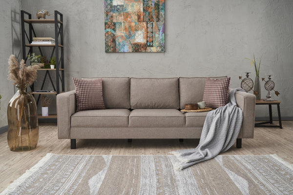 3 személyes kanapé Kale Linen - Krém-VASBÚTOR