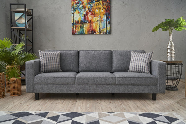 3 személyes kanapé Kale Linen - Szürke-VASBÚTOR